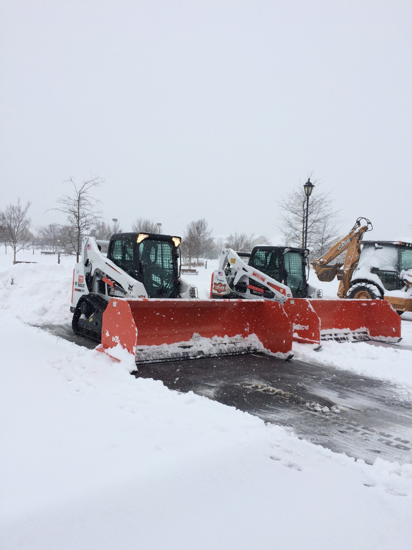Snow plow equipment staged for service